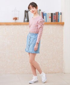 ANY KIDS 七分袖 テレコボーダー Tシャツ