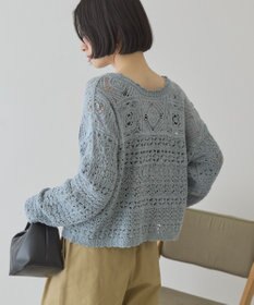 AMERICAN HOLIC 【前後2WAY】レース透かし編みニットカーディガン