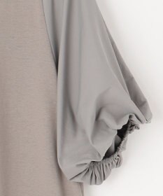 ANY 異素材コンビ ボリュームスリーブワンピース