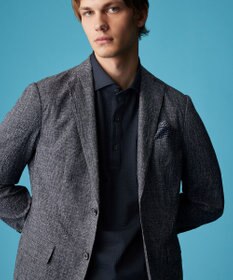 JOSEPH ABBOUD クールビズ【オリジナルオーガニックコットン使用・日本素材】JOEコットンサッカー ポロシャツ