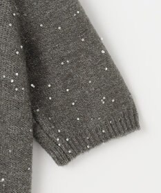 自由区 【アンサンブル対応・洗える】スパンコールプルオーバー ニット