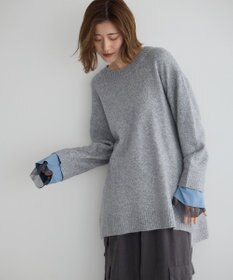 YECCA VECCA 袖レイヤードソフトニット