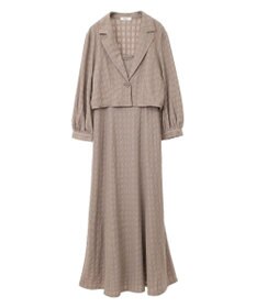 earth music&ecology ＳＥＴ２点ジャカードシャツ＋キャミドレ