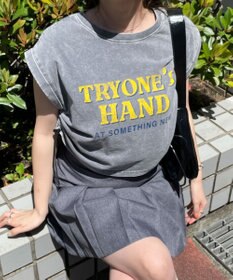 WEGO ヴィンテージウォッシュドロストデザインT