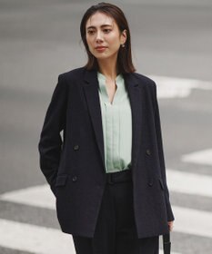 ICB ミックスブッチャー ダブルブレストジャケット ネイビー