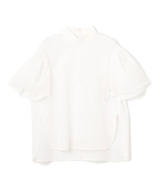 BEIGE， 【洗える】PLUMERIA / コットンシアーパフスリーブブラウス