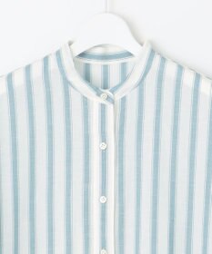 自由区 L 【洗える】テンセルリネンデザイン ブラウス