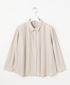 J.PRESS LADIES S ストライプジャージー シャツライク カットソー