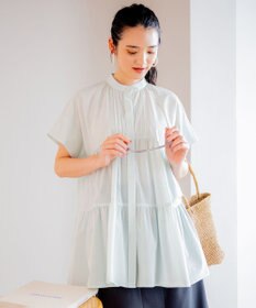 組曲 【洗える】ナチュラルローンギャザーフレア ブラウス