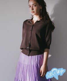 UNFILO スゴ機能美ニット 衿付カーディガン ブラウン