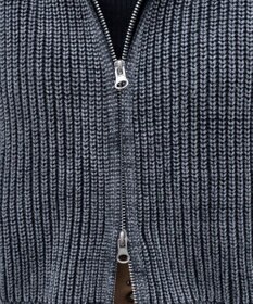 WEGO ダメージニットジップパーカー