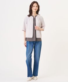 J.PRESS LADIES L プレーティングジャージー チュニック丈 カットソー