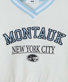 WEGO Vネックラインリブショートスウェット