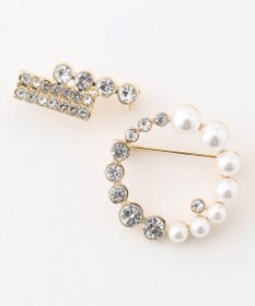 組曲 ラインアンドサークルストーンパール ブローチ