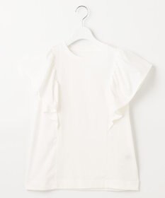 UNFILO L 【吸水速乾/マシンウォッシャブル】フリルスリーブ Tシャツ