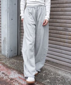 WEGO 【ウエストゴム】カーブデザインスウェットパンツ