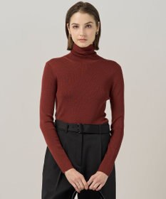 ICB 【新色追加】エクストラファインメリノリブ タートルネックプルオーバー マホガニー系