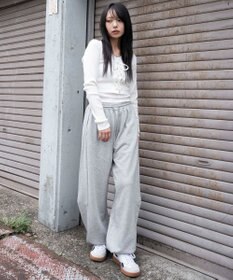 WEGO 【ウエストゴム】カーブデザインスウェットパンツ