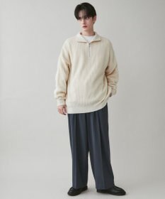 WEGO 起毛TR ワイドストレートスラックス