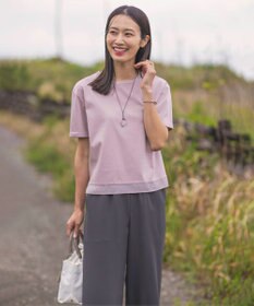 J.PRESS LADIES L 【接触冷感】コットンスムース カフス袖 カットソー