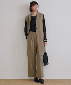 ICB 【洗える】ウール2WAYストレッチ ワイドストレートパンツ