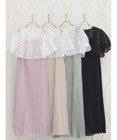 earth music&ecology ＳＥＴ２点　オーガンジー刺繍＋プリーツワンピース