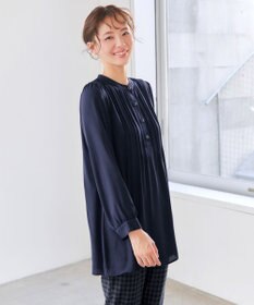 Tiaclasse 【スマート裏起毛・新色追加】 ピンタックシャツチュニック