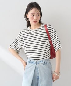 earth music&ecology メローリブ五分袖プルオーバー