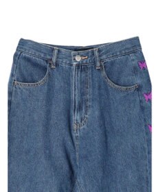 Green Parks ・Ｄｏｕｂｌｅ　Ｆｌａｇｓ　チョウチョ刺繍フレアデニム