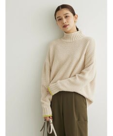 Green Parks 袖ラインカノコ編みニットプルオーバー