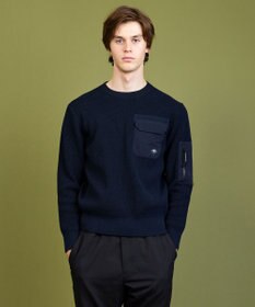JOSEPH ABBOUD MOUNTAIN 【イージーケア/速乾性/軽量糸使用】 クルーネックコンビ プルオーバー ニット