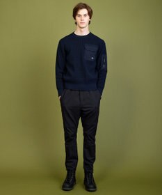 JOSEPH ABBOUD MOUNTAIN 【イージーケア/速乾性/軽量糸使用】 クルーネックコンビ プルオーバー ニット