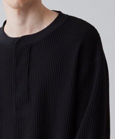 UNFILO MENS イージーケア ワッフル ヘンリーネック [23年春夏商品]