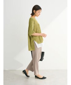 Green Parks カットジャガード裾ドッキングプルオーバー