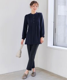 Tiaclasse 【スマート裏起毛・新色追加】 ピンタックシャツチュニック