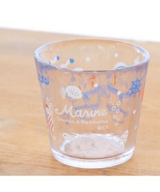 Mother garden しろたん ガラスカップ 《マリン柄》径7.8cm