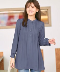 Tiaclasse 【スマート裏起毛・新色追加】 ピンタックシャツチュニック