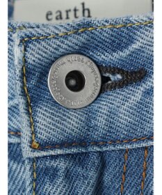 earth music&ecology ウ゛ィンテージ加工セルフカットワイドデニム