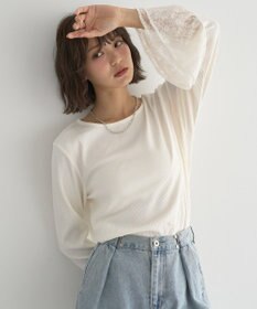 earth music&ecology 【吸湿発熱】あったかフェミニンインナー（袖レース）