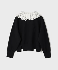 GRACE CONTINENTAL レースカラーニットトップ