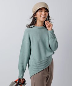 UNFILO 【洗える】スプリングコットンニット バックスリット