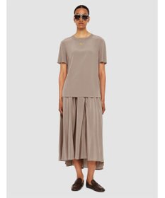 JOSEPH 【洗える】クレープ ド ソワ　ショートスリーブTEE