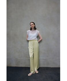 NAVE 【Nave・洗える/ウエストゴム】ヴィンテージサテン ワイドパンツ