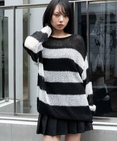 WEGO モヘアタッチボーダーBIGニット