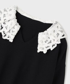 GRACE CONTINENTAL レースカラーニットトップ