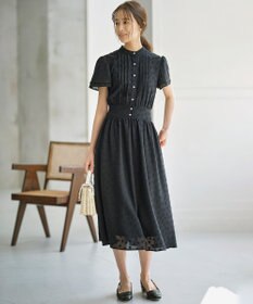 組曲 L 【WEB限定】フラワーポイントシフォン ワンピース