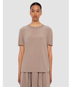 JOSEPH 【洗える】クレープ ド ソワ　ショートスリーブTEE