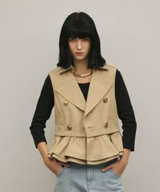 GRACE CONTINENTAL ペプラムトレンチベスト