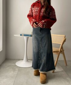 WEGO 雪柄ZIPニット