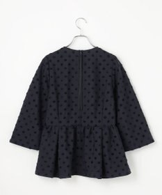 #Newans 【洗濯機可】ジャガ―ドドットペプラムブラウス